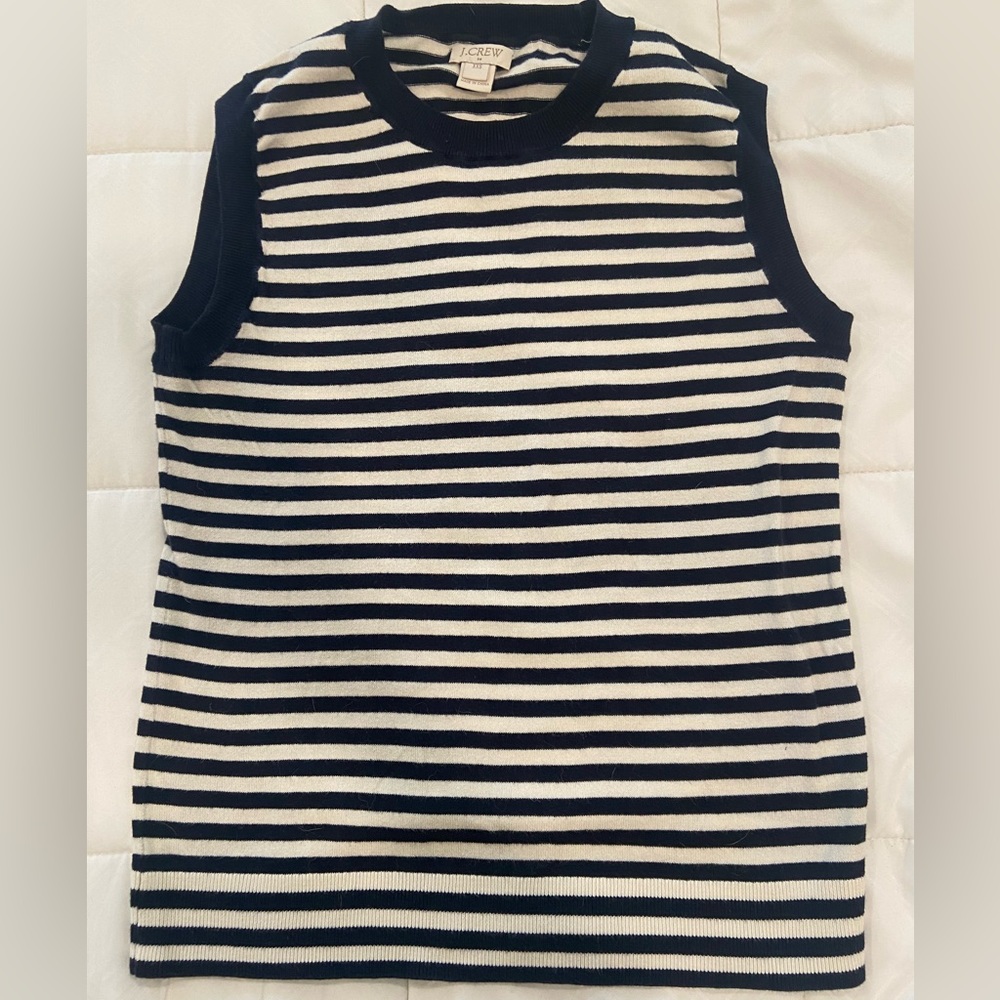 Navy blue and white stripes